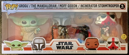 [4 Pack] Grogu- Mandalorian-Moff Gideon Glow - Star Wars Funko POP