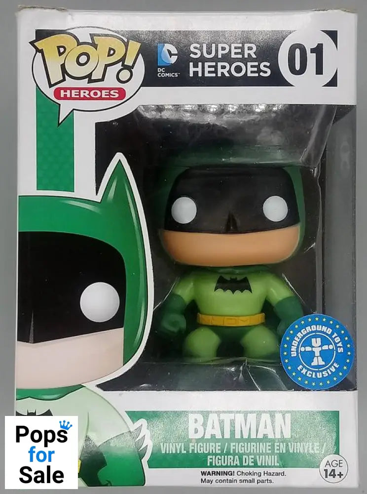 #01 Batman (Rainbow Green) DC Heroes Box Damaged Funko POP