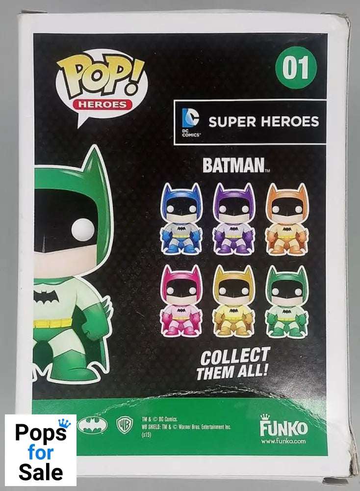 #01 Batman (Rainbow Green) DC Heroes Box Damaged Funko POP - PopsforSale.co.uk