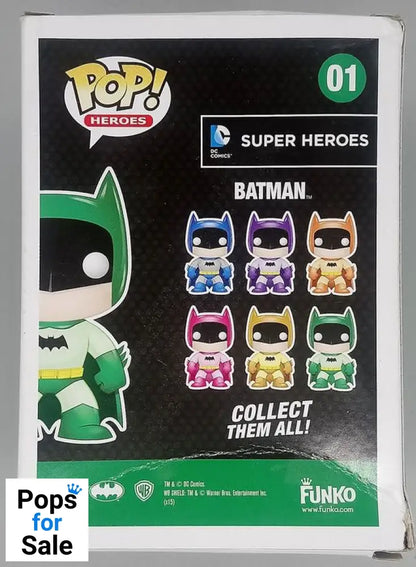 #01 Batman (Rainbow Green) DC Heroes Box Damaged Funko POP - PopsforSale.co.uk