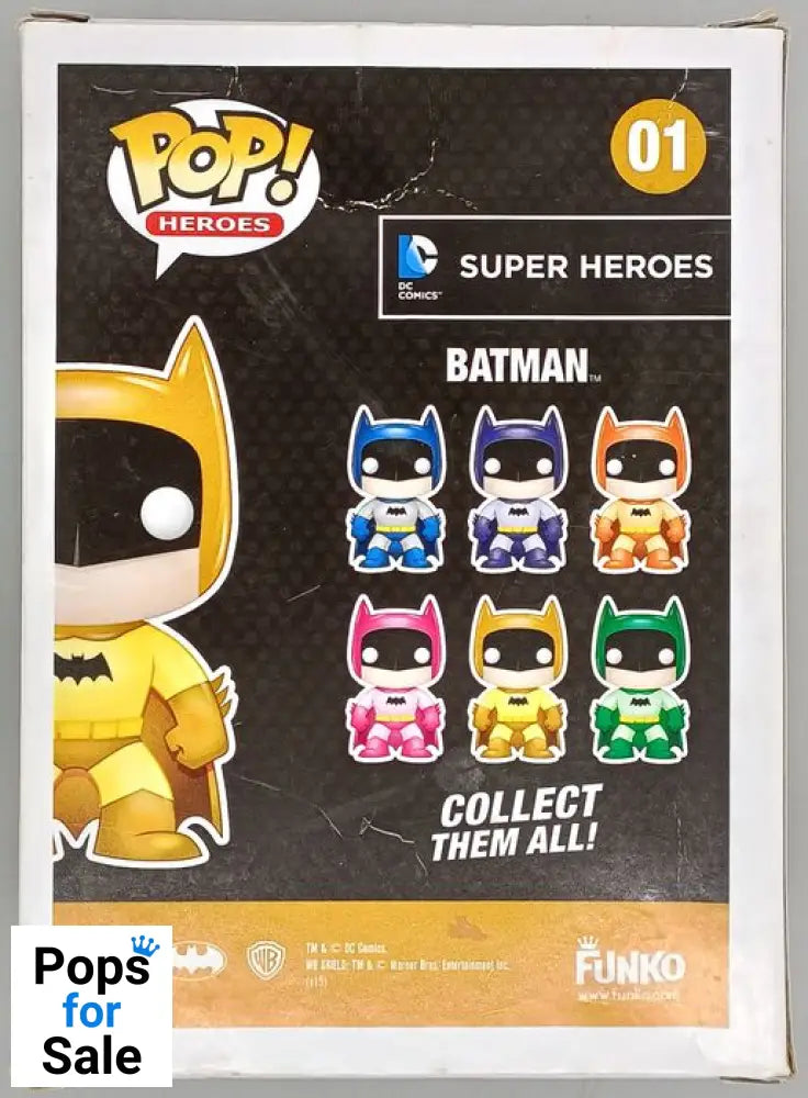 #01 Batman (Rainbow- Yellow) - DC Super Heroes - Box Damaged Funko POP - PopsforSale.co.uk