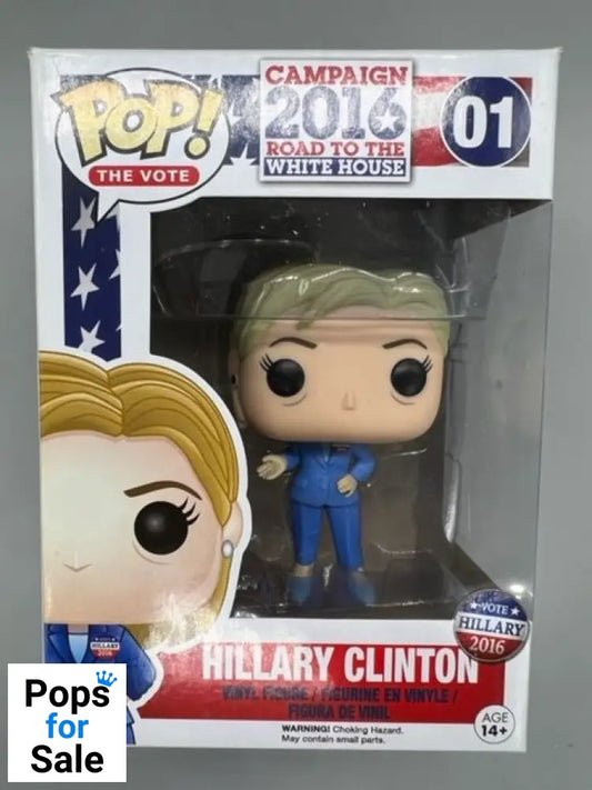 #01 Hillary Clinton - 2016 Road To The White House Box Damaged Funko POP - PopsforSale.co.uk