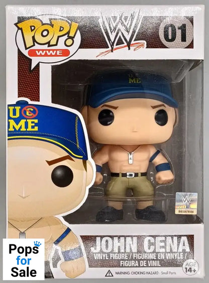 #01 John Cena (Blue Cap) - WWE - Box Damaged Funko POP