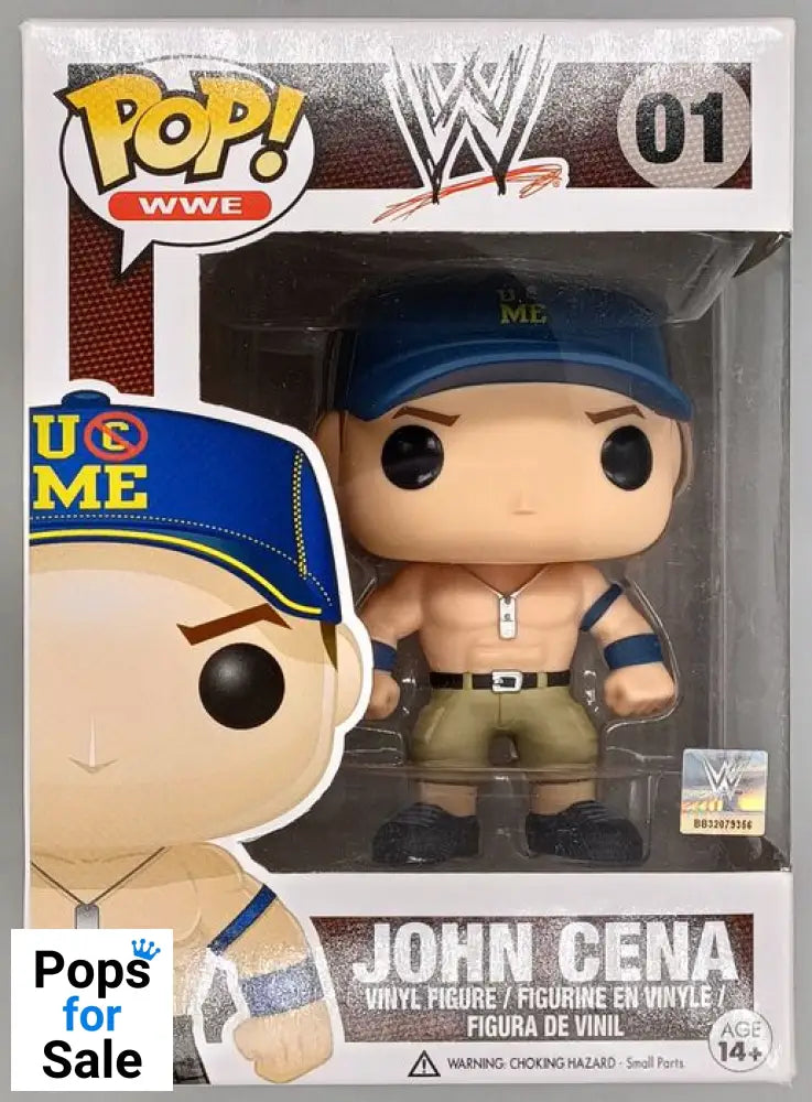 #01 John Cena (Blue Cap) - WWE - Box Damaged Funko POP - PopsforSale.co.uk