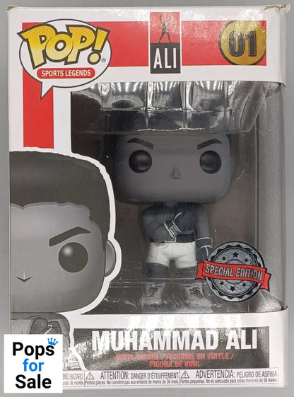 01 Muhammad Ali - B&W - Sports Legends Funko POP - Box Damaged