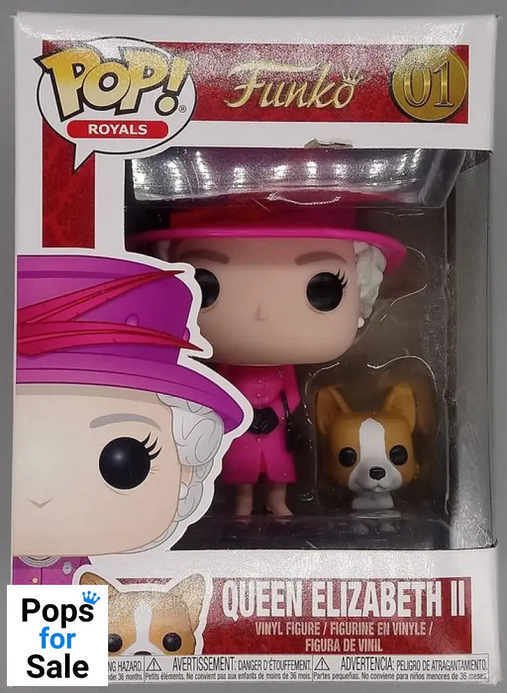 #01 Queen Elizabeth II with Corgi - Royals - Box Damaged Funko POP