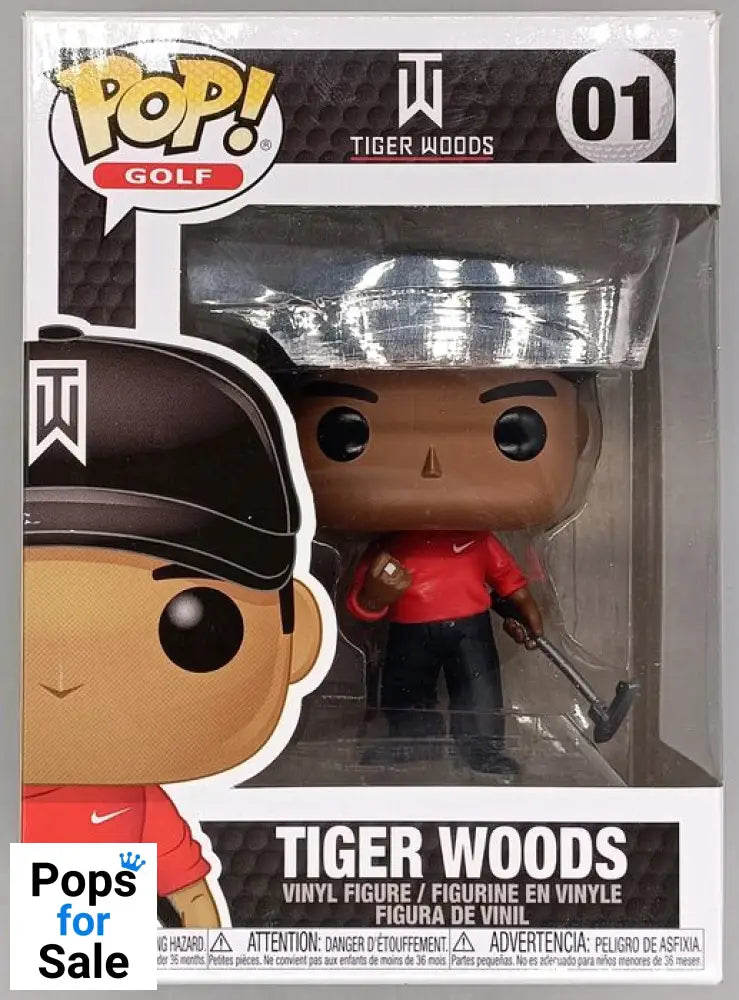 01 Tiger Woods (Red Shirt) - Golf - Box Damaged Funko POP