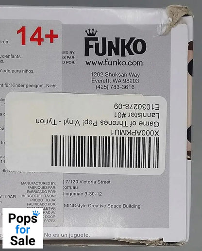 01 Tyrion Lannister - Game of Thrones - Funko POP - Box Damaged
