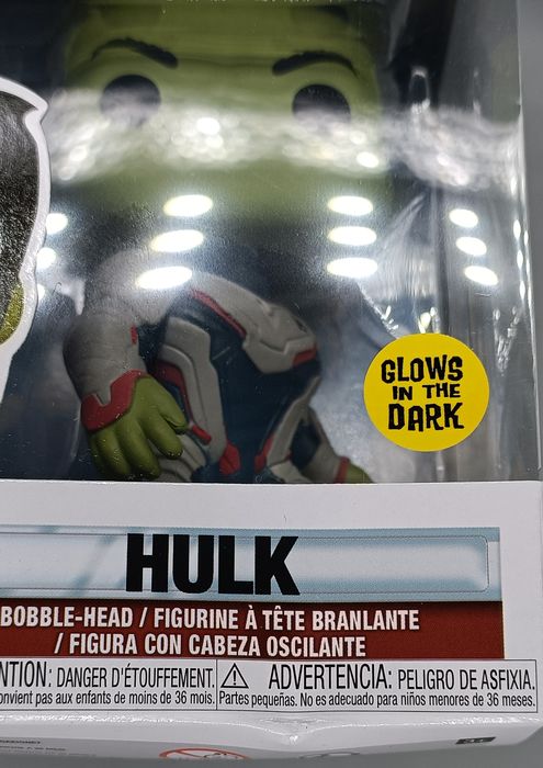#451 Hulk (Team Suit) Glow Marvel Avengers Endgame Box Damaged Funko POP