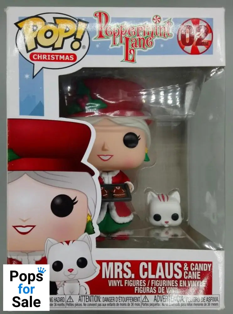 #02 Mrs. Claus (& Candy Cane) - Peppermint Lane Funko POP - PopsforSale.co.uk