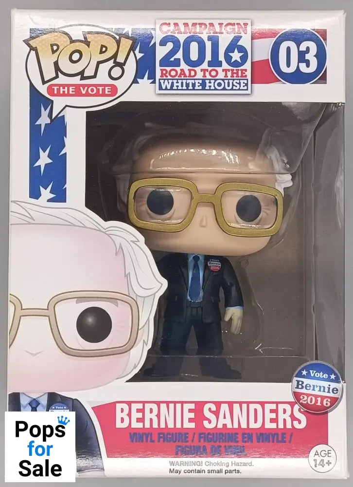 #03 Bernie Sanders - The Vote 2016 Road To The White House Box Damaged Funko POP - PopsforSale.co.uk