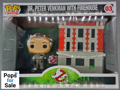 #03 Dr. Peter Venkman with Firehouse Ghostbusters Box Damaged Funko POP