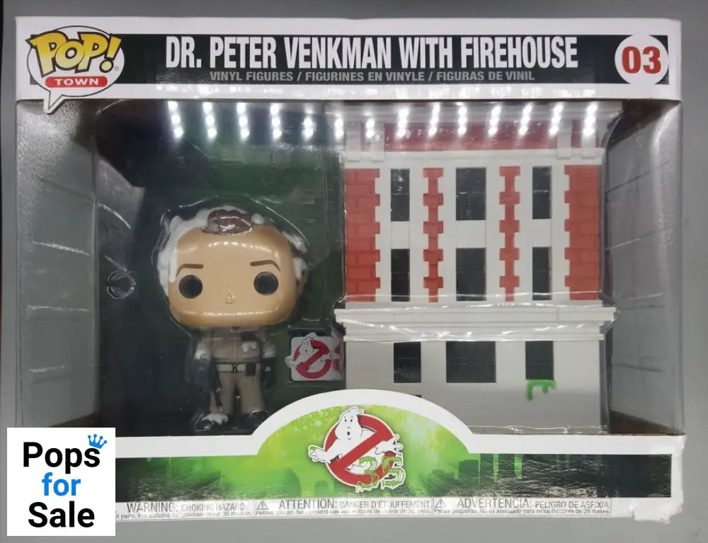 #03 Dr. Peter Venkman with Firehouse Ghostbusters Box Damaged Funko POP