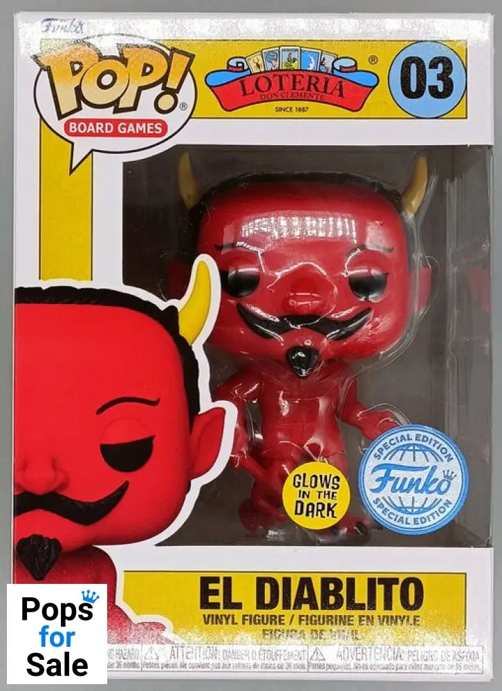 #03 El Diablo (Glow) - Loteria - Box Damaged Funko POP - PopsforSale.co.uk