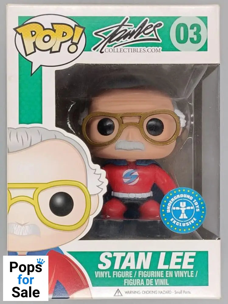 03 Stan Lee (Superhero- Red) - Stan Lee - Funko POP - Box Damaged