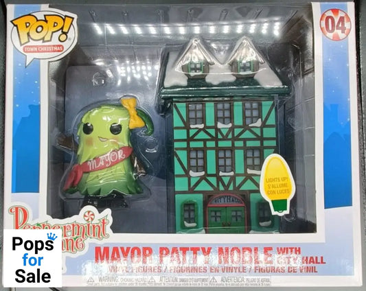 #04 Mayor Patty Noble (with City Hall, Lights Up) Town (Holidays) -Peppermint Lane Funko POP - PopsforSale.co.uk