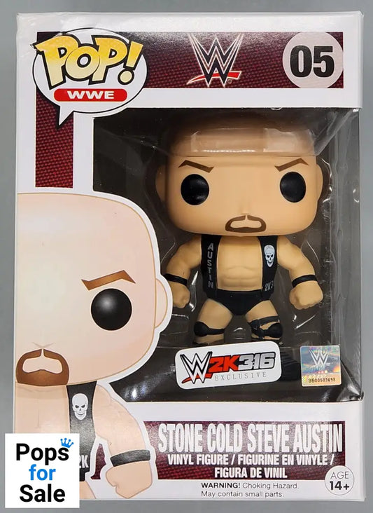 #05 Stone Cold Steve Austin (WWE 2K16) - WWE Box Damaged Funko POP