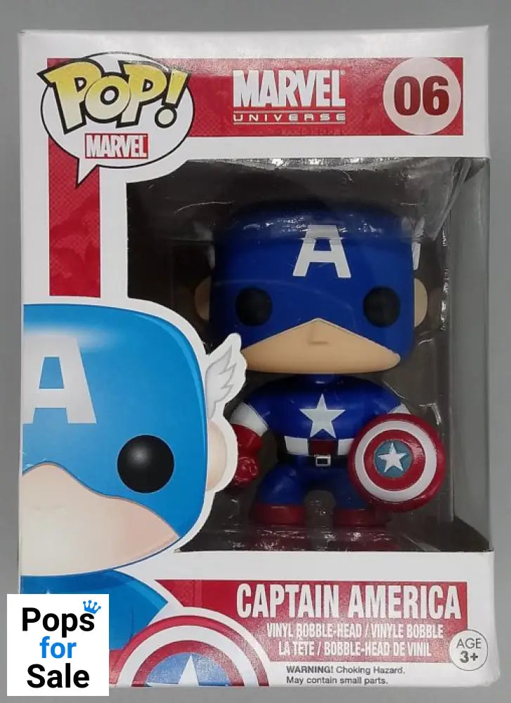 #06 Captain America - Marvel - Box Damaged Funko POP - PopsforSale.co.uk