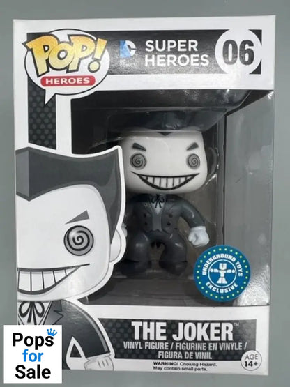 #06 The Joker - B&W - DC Super Heroes - Box Damaged Funko POP - PopsforSale.co.uk