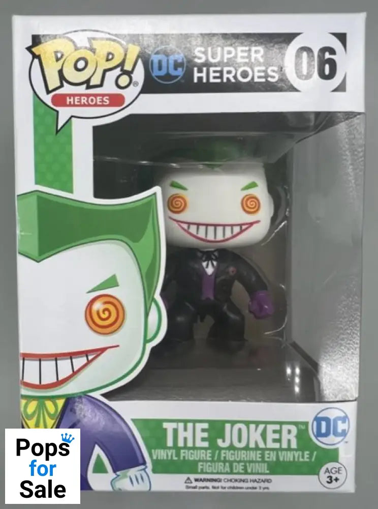 #06 The Joker (Black Suit) - DC Super Heroes - Box Damaged Funko POP - PopsforSale.co.uk