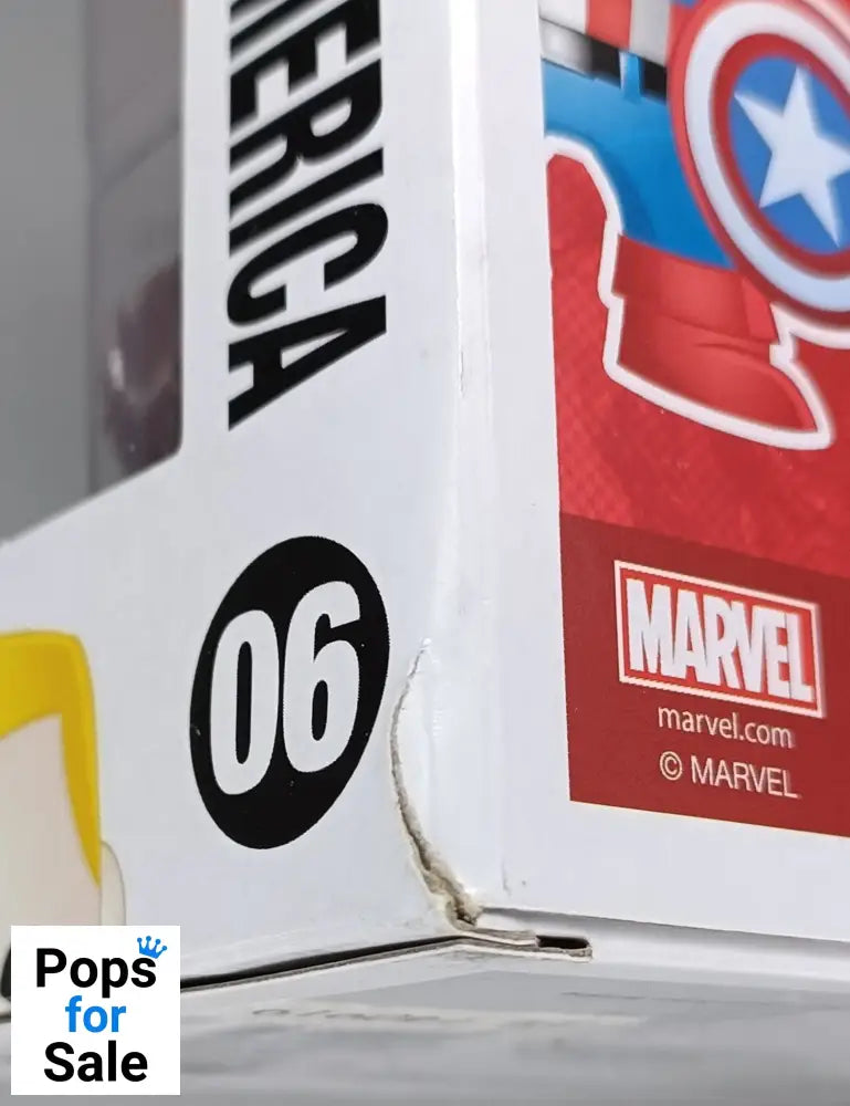 #06 Unmasked Captain America - Metallic - Marvel Box Damaged Funko POP - PopsforSale.co.uk