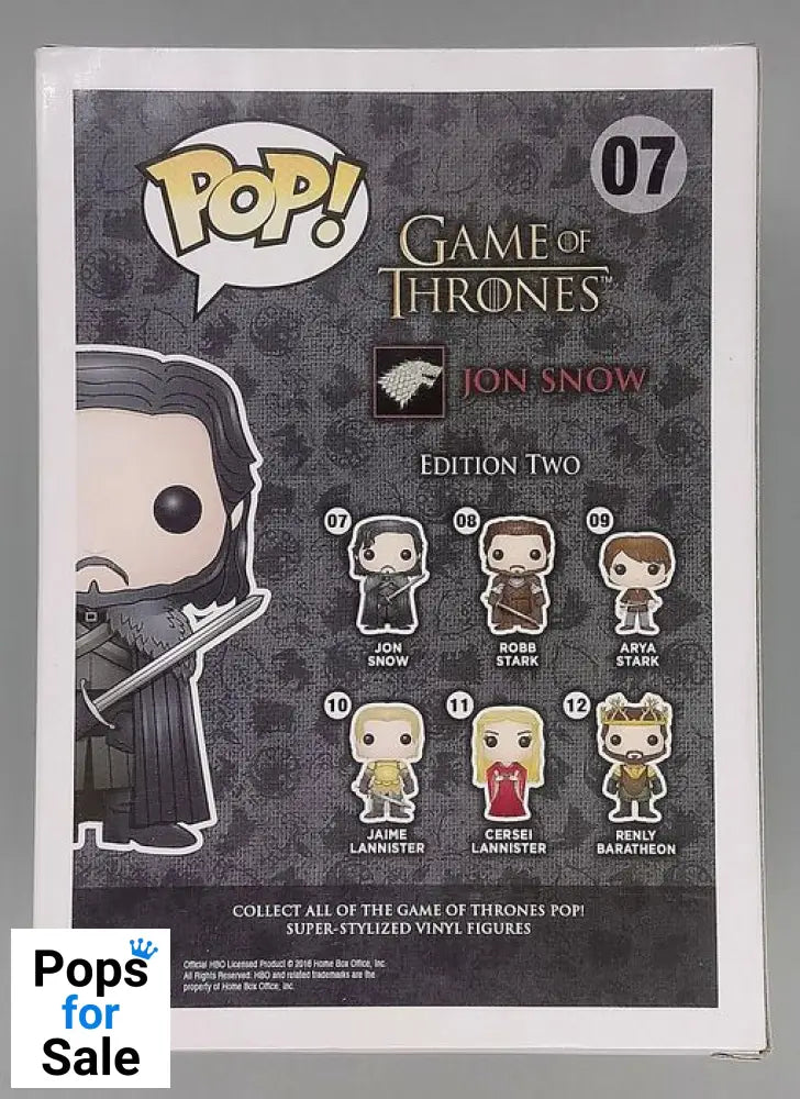 #07 Jon Snow (Bloody) - Game of Thrones Funko POP