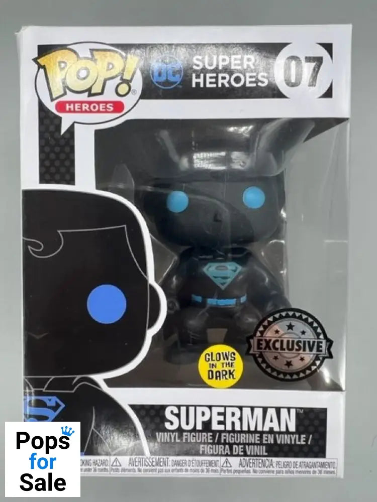 #07 Superman (Silhouette) Glow - DC  GITD - Box Damaged Funko POP