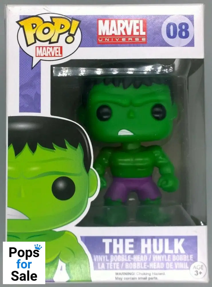 #08 The Hulk - Marvel - Box Damaged Funko POP - PopsforSale.co.uk