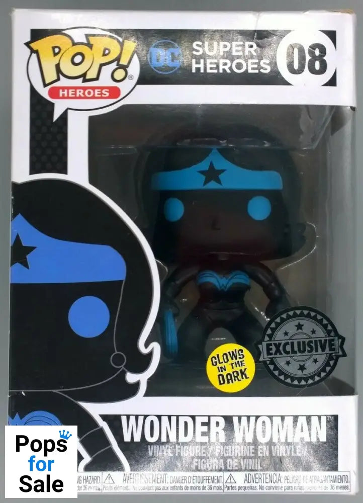 08 Wonder Woman (Silhouette) Glow - DC - Box Damaged Funko POP