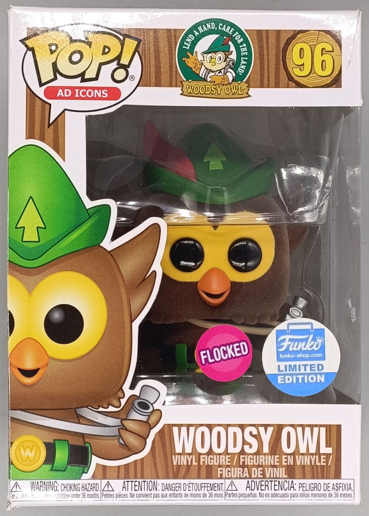 96 Woodsy Owl - Flocked - Ad Icons - Funko POP - Box Damaged