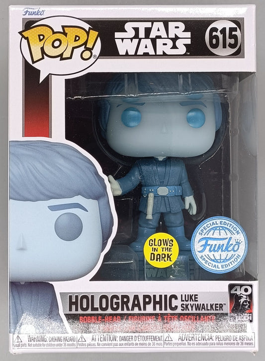 615 Holographic Luke Skywalker - Glow - Star Wars - Funko POP - Box Damaged