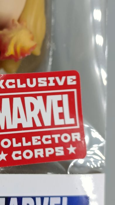 #446 Captain Marvel (Flying- Unmasked) Glow - Marvel Box Damaged Funko POP