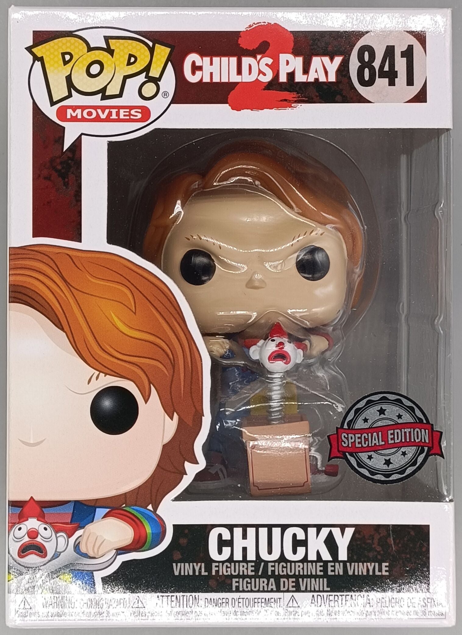 841 Chucky (w/ JackintheBox) - Horror - Childs Play 2 - Funko POP - Box Damaged