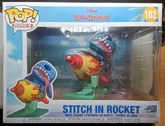 102 Stitch in Rocket - Disney Lilo & Stitch - Rides - Box Damaged Funko POP