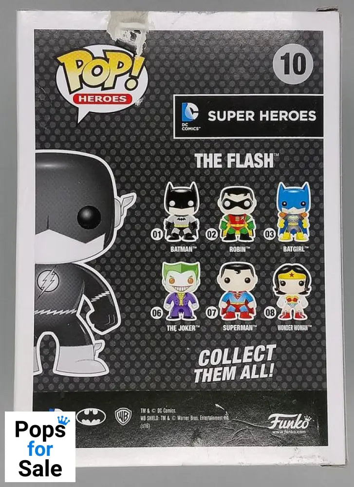 #10 The Flash - B&W - DC Super Heroes - Box Damaged Funko POP