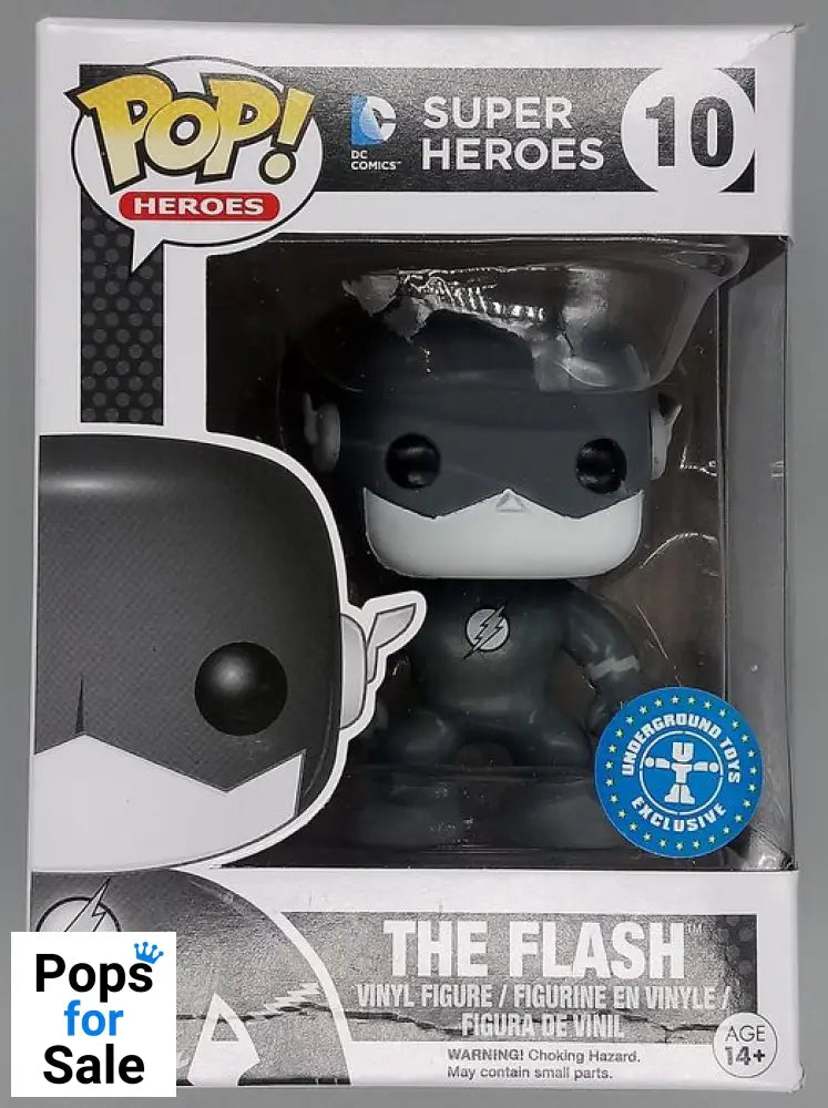 #10 The Flash - B&W - DC Super Heroes - Box Damaged Funko POP