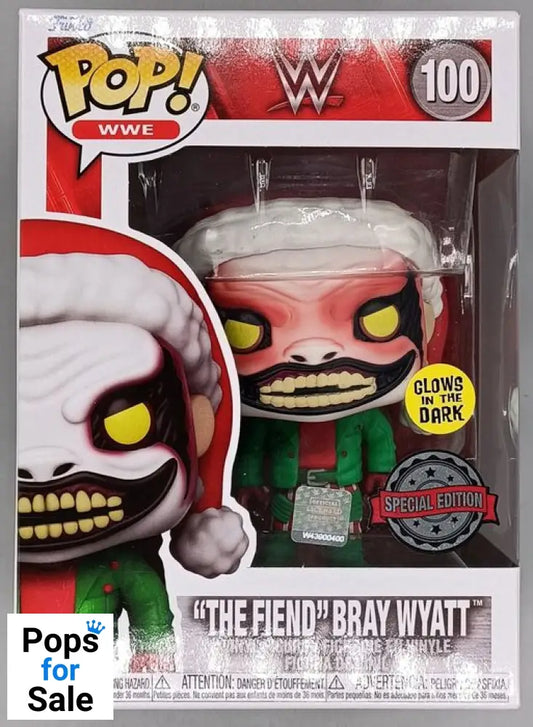 #100 The Fiend Bray Wyatt (Holiday) - Glow - WWE Funko POP