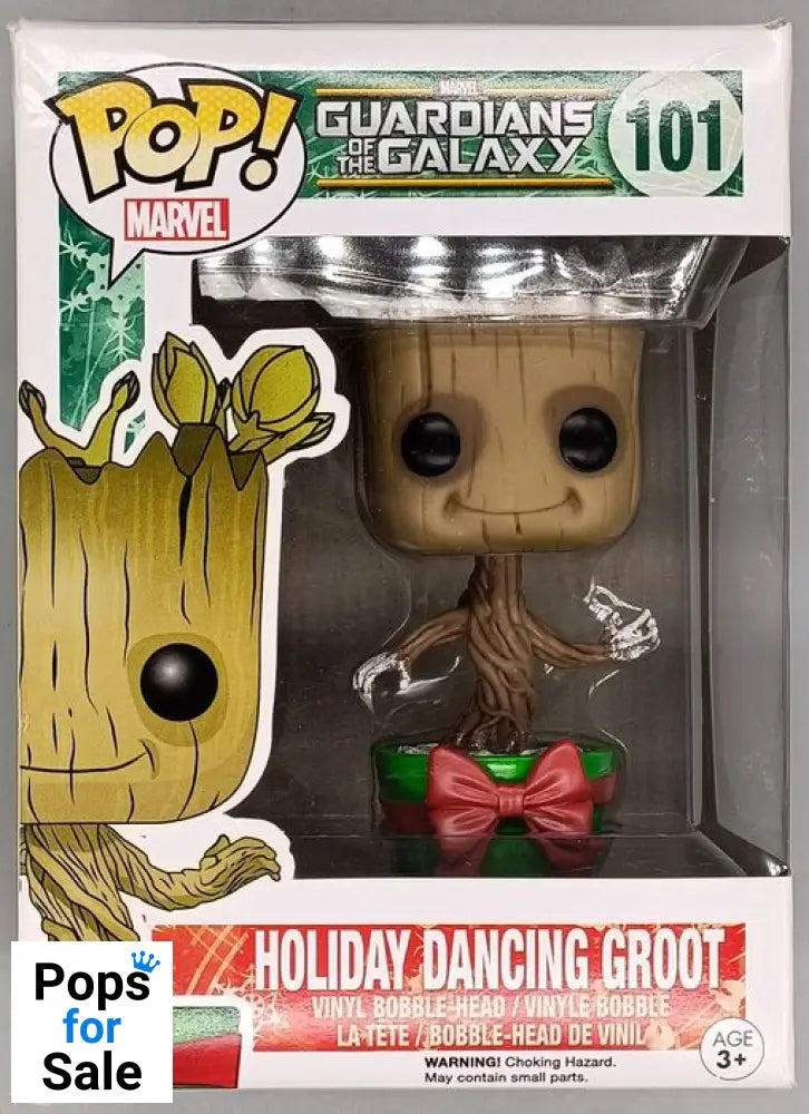 #101 Holiday Dancing Groot Marvel Guardians Of The Galaxy Box Damaged Funko POP - PopsforSale.co.uk