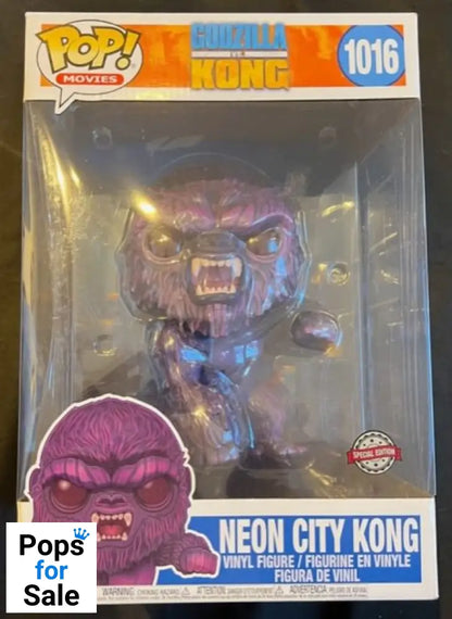 #1016 Neon City Kong - 10 Inch - Godzilla vs Kong Box Damaged Funko POP - PopsforSale.co.uk