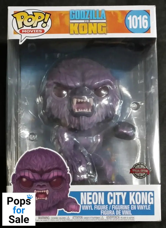 #1016 Neon City Kong - 10 Inch - Godzilla vs Kong Funko POP - PopsforSale.co.uk