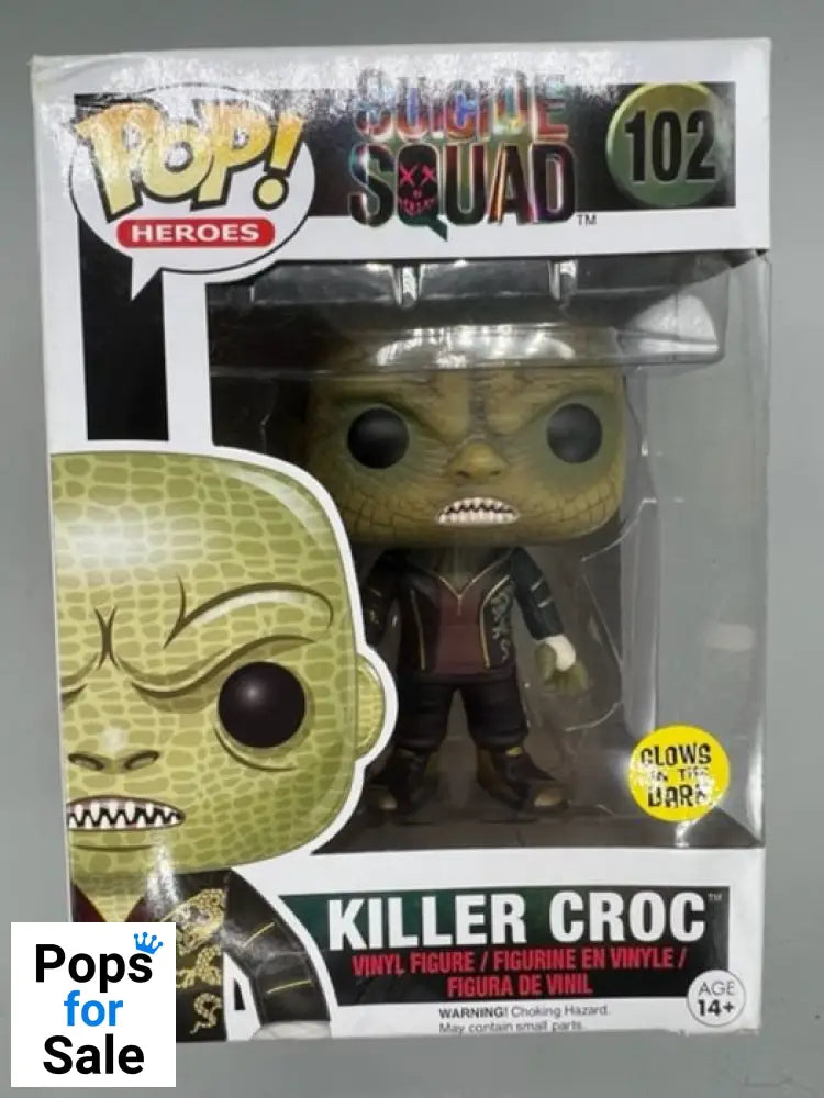 #102 Killer Croc - Glow - Suicide Squad - Box Damaged Funko POP - PopsforSale.co.uk