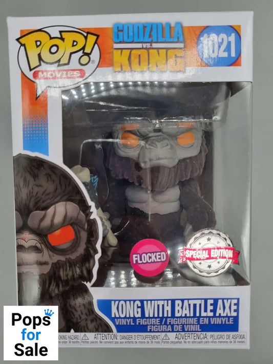 1021 Kong (with Battle Axe) - Flocked - Godzilla vs Kong Funko POP
