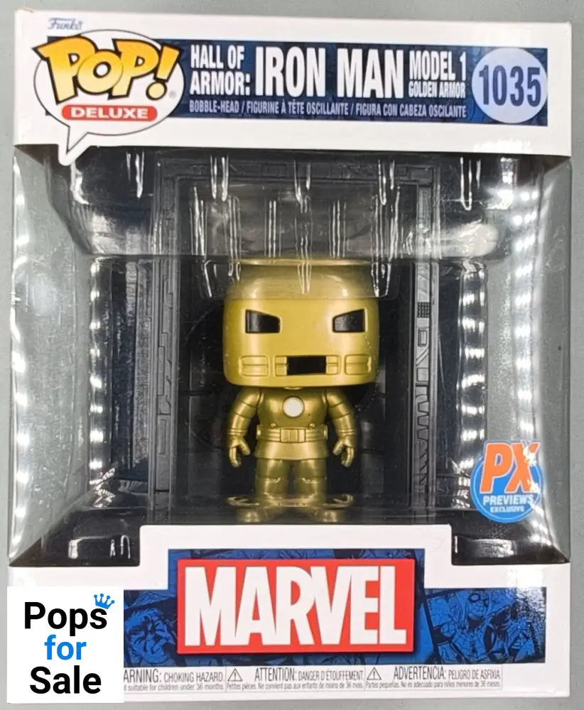 1035 Hall of Armor: Iron Man Model 1 (Golden Armor) Marvel - Box Damaged Funko POP