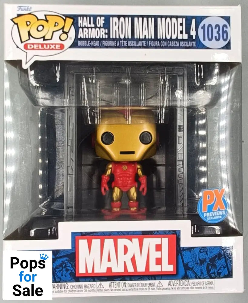 1036 Hall of Armor: Iron Man Model 4 Deluxe - Marvel - Box Damaged Funko POP