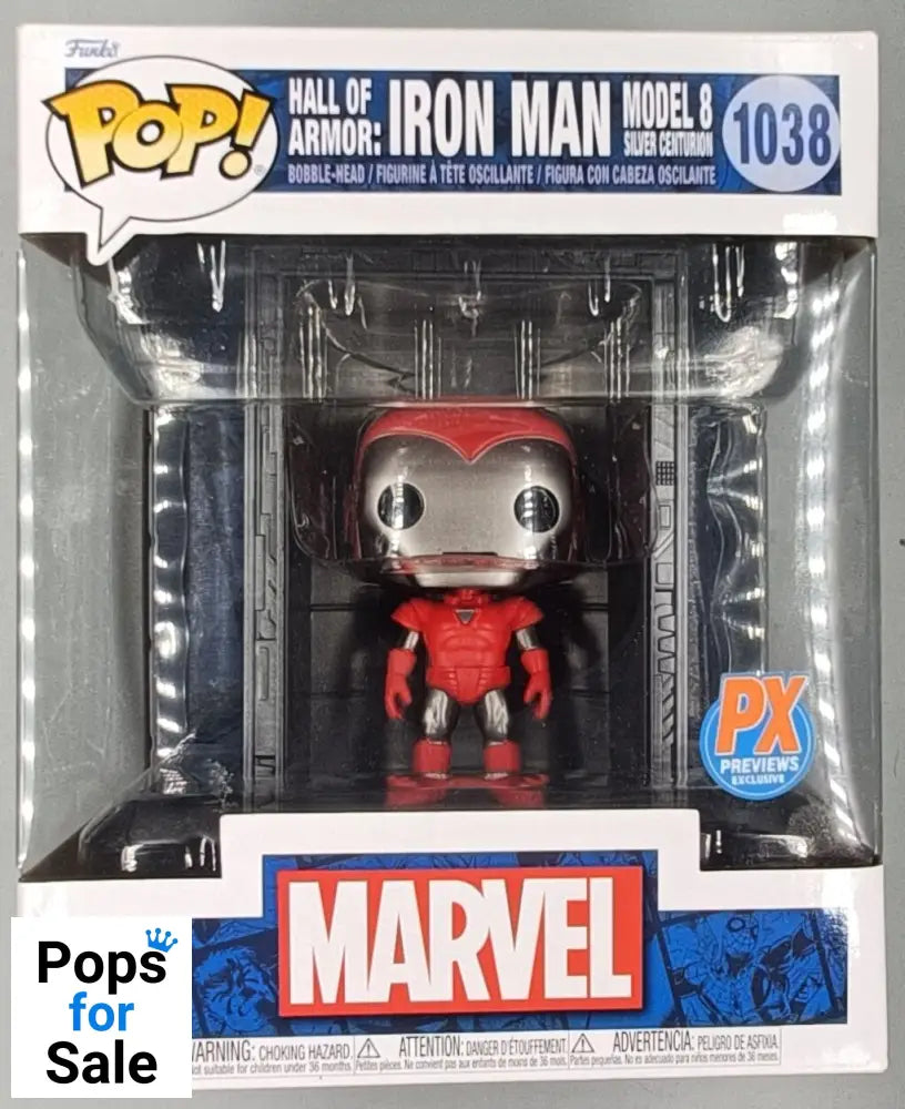 1038 Hall of Armor Iron Man Model 8 Silver Centurion Deluxe - Marvel - Box Damaged Funko POP