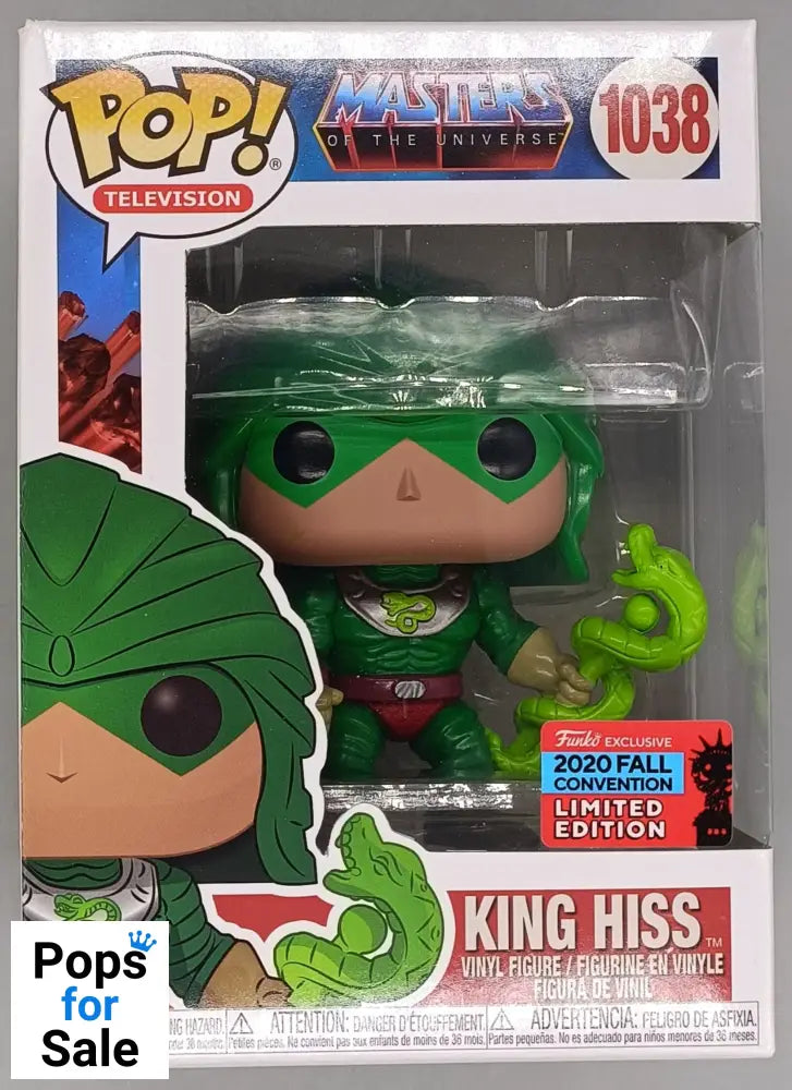 1038 King Hiss - Masters of The Universe - 2020 Con Funko POP - Box Damaged