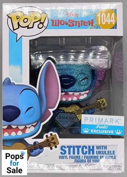 #1044 Stitch (with Ukulele) - Diamond - Disney Lilo & Stitch Box Damaged Funko POP - PopsforSale.co.uk