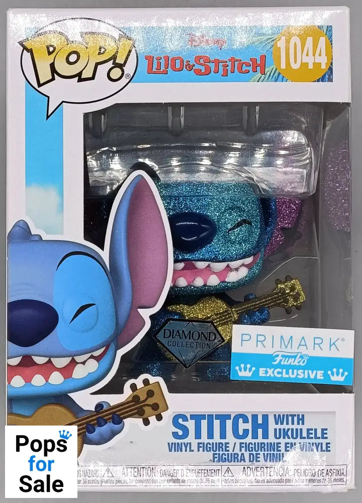 #1044 Stitch (with Ukulele) - Diamond - Disney Lilo & Stitch Box Damaged Funko POP