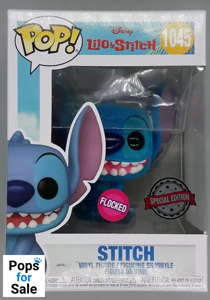 1045 Smiling Seated Stitch Flocked - Disney Lilo & Stitch - Funko POP