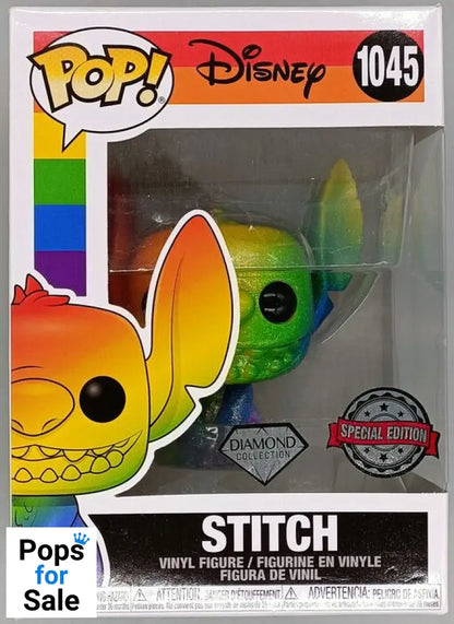 #1045 Stitch (Seated Smiling Pride) Diamond Disney Damaged Box Funko POP - PopsforSale.co.uk